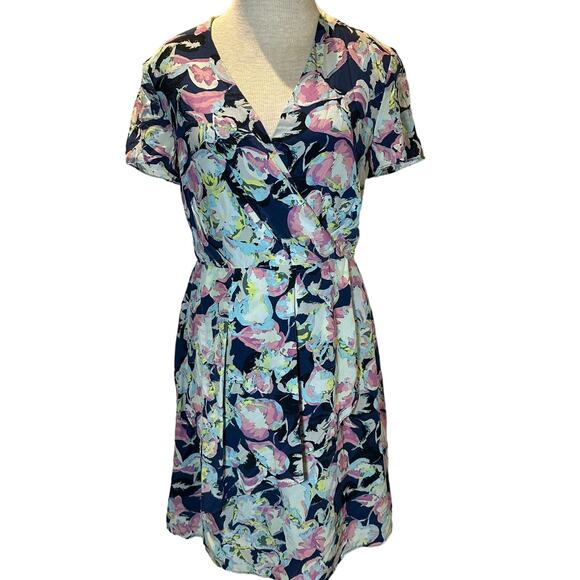 Slate & Willow Mixed Floral Printed Dress 100% silk Size 6 - Picture 4 of 6